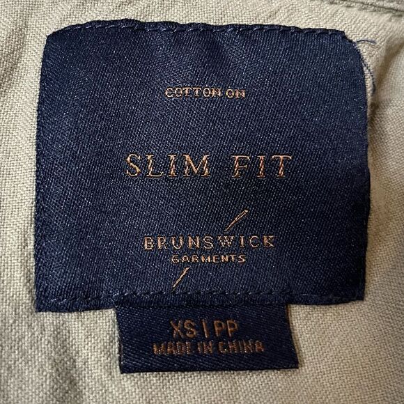 Cotton On Slim Fit Button Down Long Sleeve Shirt Army Green Size XS - Picture 4 of 4